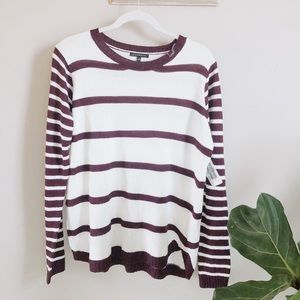 Staccato Sweater Burgundy Mixed Stripes NEW